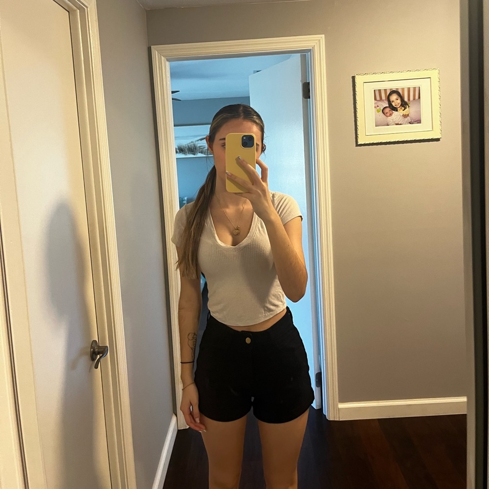 Black Jean Shorts